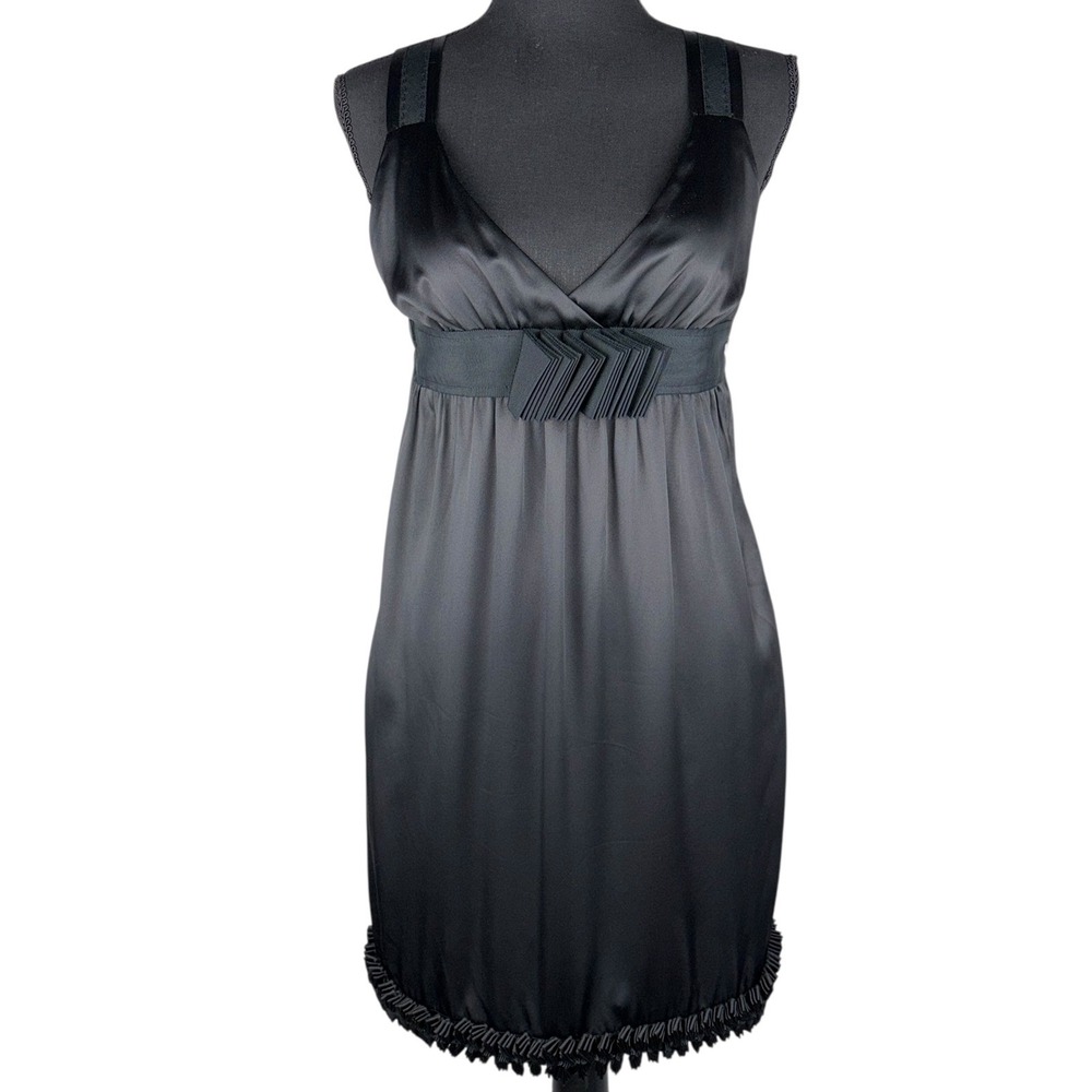 See by Chloé Black‎ Silk Shift Dress with Pockets Size US 2 - Picture 2 of 11